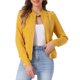 thumbnail image 1 of Chaqueta de moto ligera con cuello alzado y cierre para mujer INSPIRE CHIC L Amarillo, 1 of 6