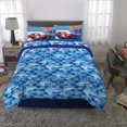 thumbnail image 3 of Hot Wheels Kids 5 Piece Blue Reversible Comforter, Bed in a Bag, Full, 3 of 8