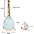 thumbnail image 3 of Woeilo 14g Belly Button Rings Titanium Belly Navel Ring Internally Threaded Belly Button Jewelry Waterdrop Navel Jewelry Navel Belly Piercing Jewelry Navel Barbell Stud, 3 of 5