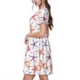 thumbnail image 2 of Haiem Starfish 1 Pattern Women's Short-Sleeve Scoop Neck Swing Dress, 2 of 6