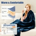 thumbnail image 6 of Gymax 84''x90'' Heated Blanket Queen Size Electric Heated Throw Blanket w/ Timer Blue, 6 of 9