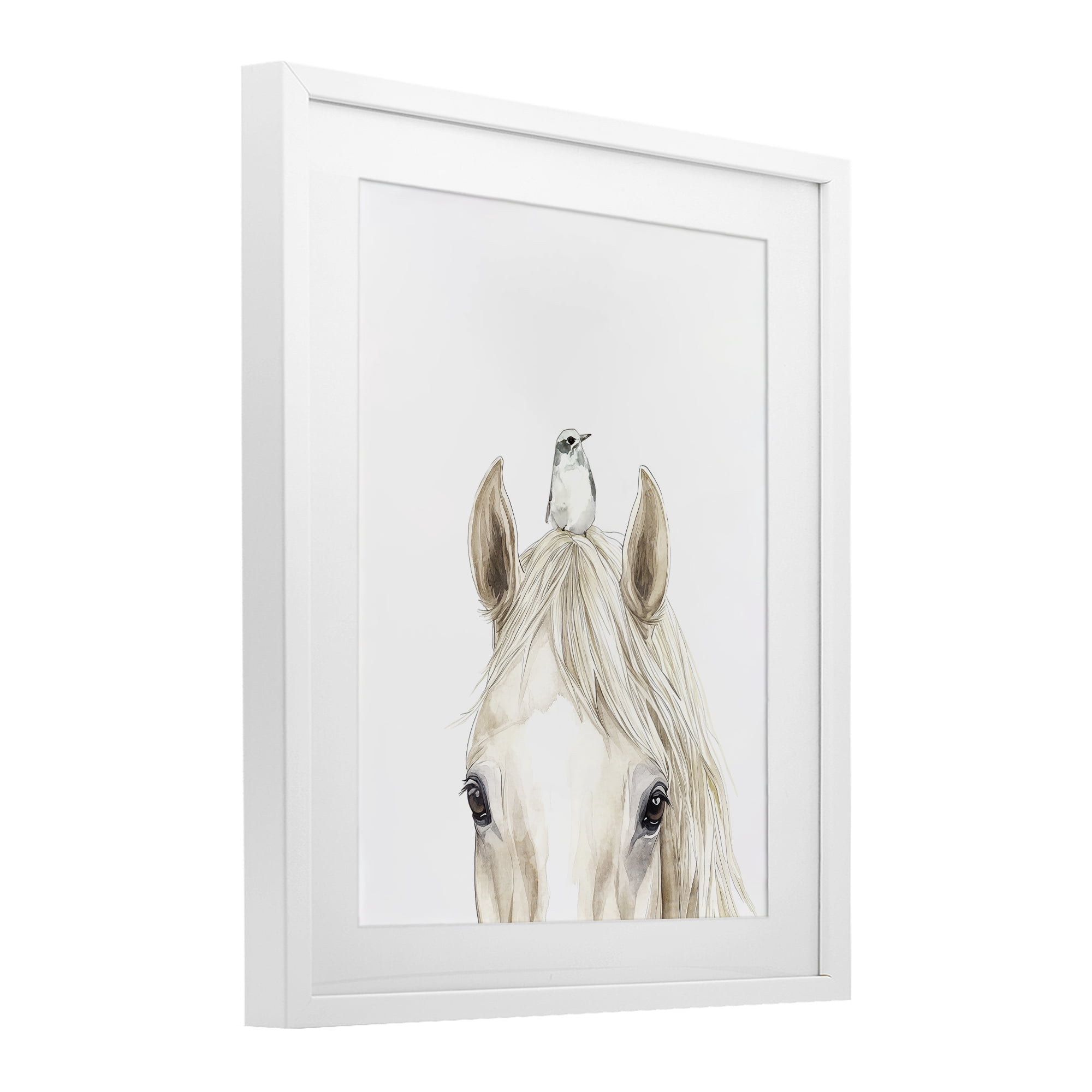 Stupell Industries Unexpected Guest Animals White Framed Print Under Glass, design by Svetlana Aleynikova