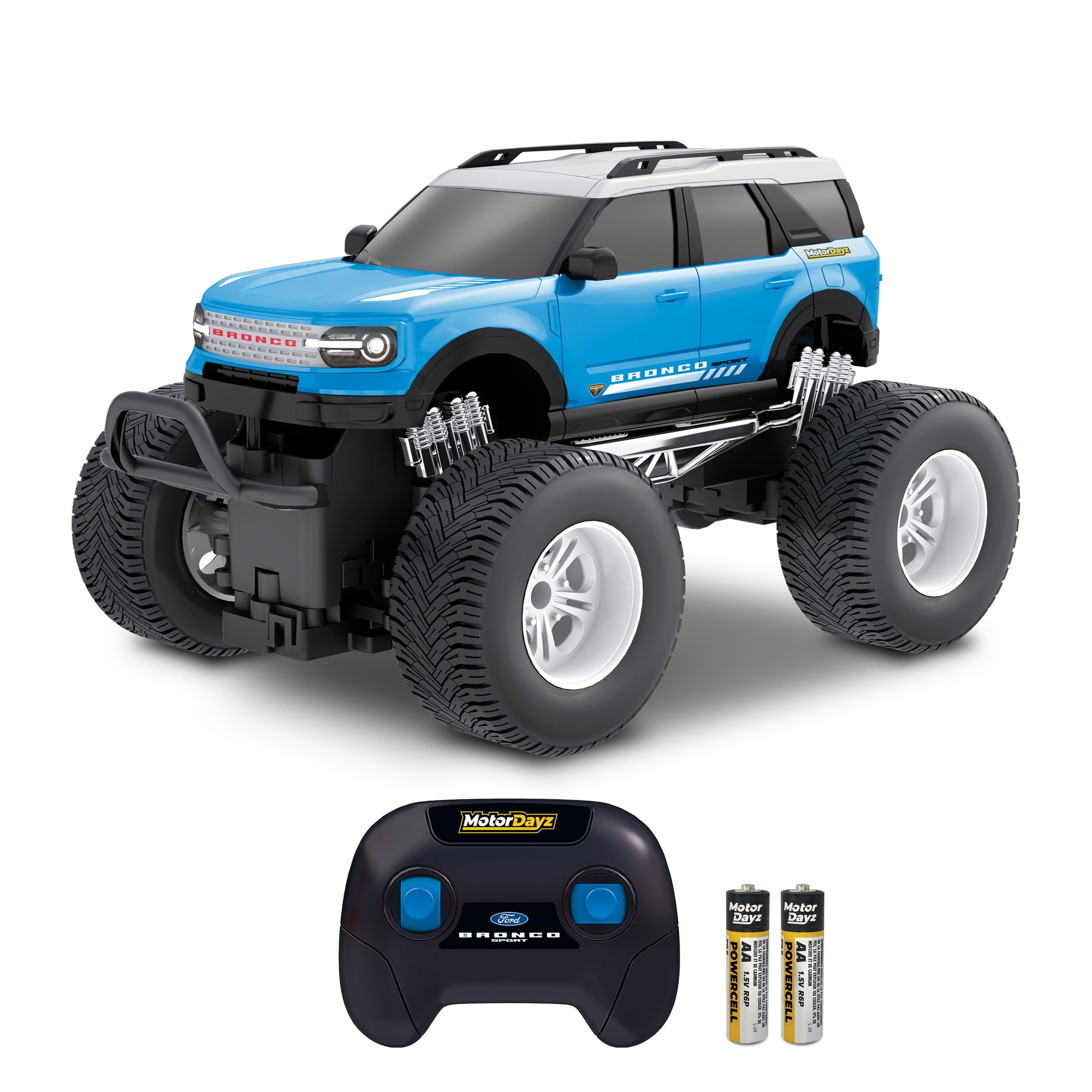 トマホークオフロードレーサー & 3PVリモコンセット MotorDayz 1:16 Scale RC Ford Bronco 4x4 Remote Control SUV, Teal