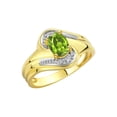 thumbnail image 6 of RYLOS Rings for Women 14K Gold Plated Silver Swirl Ring with 7X5MM Oval Gemstone &  Diamond Ring August Peridot Jewelry Size 8, 6 of 7