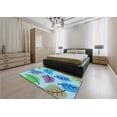 thumbnail image 4 of Ahgly Company Indoor Rectangle Patterned Silk Blue Area Rugs, 2' x 5', 4 of 6