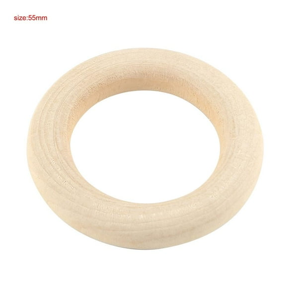 Peahefy Craft Wooden Ring,20Pcs Natural Unfinished Wood Rings Wooden Round DIY Craft Jewelry Making Accessory New, Ring Wood