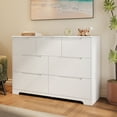 thumbnail image 4 of 47" Wide Modern Dresser, Lofka 7-Drawer Storage with Thick Top & 14" Deep Drawers (3 Small + 4 Large), Smooth Glide, No-Handle Design, Easy Assembly, Anti-Tip, 4 of 14