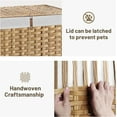 thumbnail image 4 of 135L Wicker Storage Basket with Lid, Handwoven Large Shelf Basket with Removable Liner, 35.7 Gallon Wicker Basket for Blanket, Storage Trunk with Handle for Closet, Bedroom, Livingroom, Natural, 4 of 14