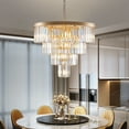 thumbnail image 2 of 24 Inch Modern Crystal Chandelier 4 Tier Golden Ceiling Light for Dining Room Living Room Bedroom, 2 of 8