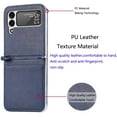 thumbnail image 2 of Mantto for Samsung Galaxy Z Flip 3 Case, Slim Flit Premium Lychee Leather + Hard PC Galaxy Z Flip 3 Wallet Case with Card Slots Protective Phone Case for Samsung Galaxy Z Flip 3 5G Case (Blue), 2 of 10