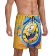 thumbnail image 2 of Rocae Funny Alarm Clock Illustration for Men's Soft Sleep Pajama Shorts, Waistband and Pockets-4X-Large, 2 of 6
