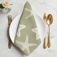 thumbnail image 2 of Sage Green Starfish Coastal Cloth Napkins, Nautical Summer Ocean Abstract Art Washable and Reusable Dinner Napkins Set of 2, Table Napkin for Kitchen Party Birthday Wedding Hotel Housewarming 20"x20", 2 of 9