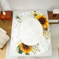 thumbnail image 5 of Manfei Country Floral Twin Sheet Sets,Rustic Botanical Sunflower Twin Fitted Sheet,Yellow White Flat Sheet For Adult,Breathable Home Decor,3pcs, 5 of 7
