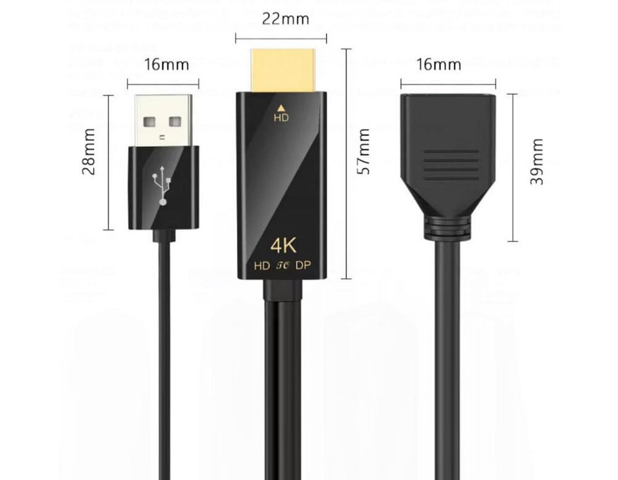 KOMI HDMI to DisplayPort Cable, 4K@60Hz HDTV to DP 3840 * 2160, Audio-video Synchronisation,1.8M / 0.23M, Compatible with Computer, Set Top Box, Laptop, PS5/4, Projector, TV, (1.8 metres, DP Male)