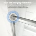thumbnail image 6 of 50-54" W x 71" H Pivot Swing Shower Door, Frame Glass Door with 1/4"(6mm) Clear SGCC Tempered Glass, Chrome Finish, Magnetic Closing, ACE, 6 of 10