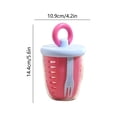 thumbnail image 3 of Vaso para fruta para llevar con doble desagüe y tenedor incorporado | Envase ligero para ensaladas y preparación de comidas | Vaso portátil para el almuerzo en el trabajo o la escuela, 3 of 6
