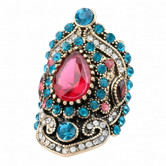 ICTPTOSL Stainless Steel Boho Style Ring Vintage Ring with Cubic Zirconia Stone Ring for Women Mom Nana