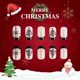 thumbnail image 5 of Christmas Tree False Nail Press On Nail Christmas Ribbon Artificial Nail Short Square Full Cover Stick on Nail, 5 of 5