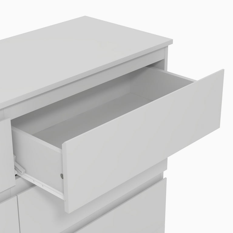 Brindle 6 Drawer Dresser, Matte White, by Hillsdale Living