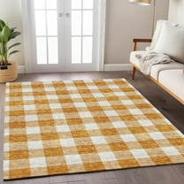 Addison Rugs Chantille Indoor/Outdoor Transitional Plaid Orange Washable Rectangle Rug, 9' x 12'