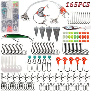 263pcs Fishing Accessories Kit Fishing Tackle Kit Swivels Hooks Split Shots Fishing Gear for Saltwater and Freshwater, Size: Small, Other