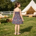 thumbnail image 6 of WRKEKC Girls Floral Dress Sleeveless Red Daisy Print Spaghetti Strap Smocked Waist Beach Vacation Dress for 1-7 Years, 6 of 9