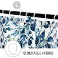 thumbnail image 4 of Small Stall Shower Curtain 36 x 72, Narrow Blue Floral Shower Curtain for Bathroom, Watercolor Plant Eucalyptus Leaves Fabric Shower Curtain Set with Hooks, 4 of 5