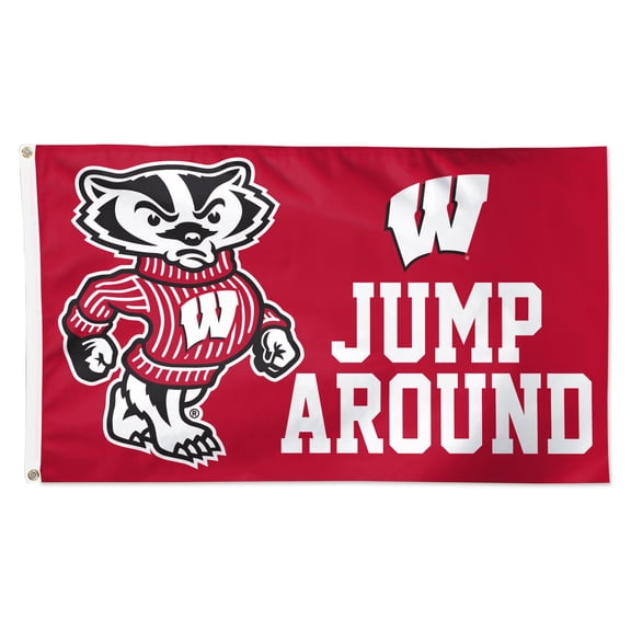 WinCraft Wisconsin Badgers 3' x 5' Single-Sided Deluxe Mascot Flag