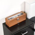 thumbnail image 4 of ProCase Caja para Reloj de 6 Ranuras con Cajón, Estuche Organizador de Relojes de 2 Capas con Tapa Vidrio Armario Almacenamiento Porta Reloj para Hombres y Mujeres (Caqui), 4 of 14