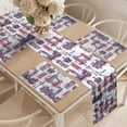 thumbnail image 2 of Ambesonne London Table Runner & Placemats, City Landmarks Sketch, Placemat 4 pcs + Runner 16"x72", Pale Blue Eggplant, 2 of 2