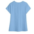 thumbnail image 4 of cocolona Womens Summer Linen Shirts Fashion Solid Color Short Sleeve Button V Neck Tops Casual Loose Fit Blouses, 4 of 7
