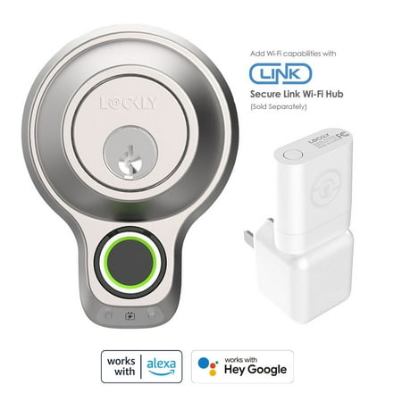 Lockly - Flex Touch Smart Lock Replacement Deadbolt with 3D Biometric Fingerprint/App/Physical Key - Satin Nickel