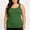 Green, variant on HBYJLZYG Women's Plus Size Tank Top with Built-in Bra, Ribbed Sleeveless Cami Shirt, U Neck Comfortable Summer Vacation Top, Versatile Everyday Casual Wear