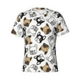 thumbnail image 4 of Vsdgher French Bulldog3 Print Men's Dry Fit Mesh Athletic Shirts Moisture Wicking Tennis T-Shirt Tops, 4 of 9