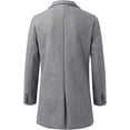 thumbnail image 2 of Men's single-breasted winter coat with a notched collar, mid-length casual jacket with pockets, 2 of 5