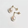 thumbnail image 5 of K-KED 9-10mm White Freshwater Baroque Pearl Earrings Hook Temperament Accessories, 5 of 6