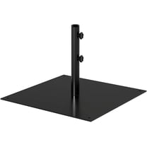 Sundale Outdoor Umbrella Base 40lbs with Stainless Steel Umbrella Tube, Heavy Duty Square Steel Umbrella Stand, Black