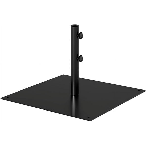 Sundale Outdoor Umbrella Base 40lbs with Stainless Steel Umbrella Tube, Heavy Duty Square Steel Umbrella Stand, Black