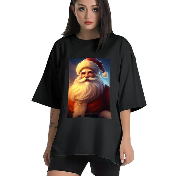 Plus Size Shirt for Women Black Tops for Women Short Sleeves Shirt for Women Santa Claus 8 T Shirt Crewneck Shirt for Women XS