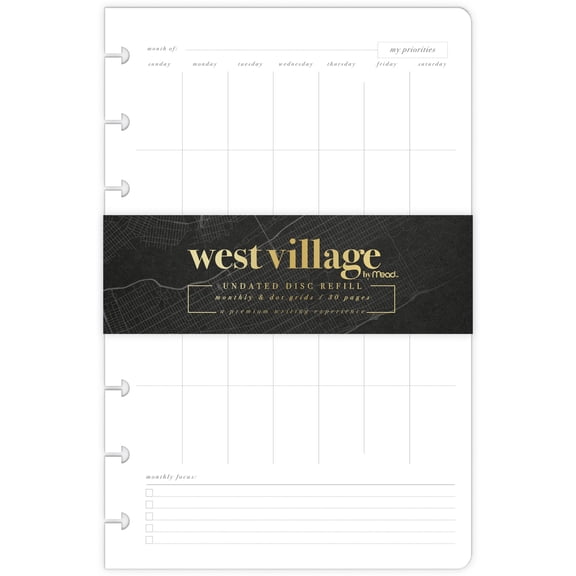 West Village by Mead Undated Personal and Professional Disc Planner Refill