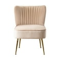 thumbnail image 3 of WestinTrends Furniture 22" Wide Tufted Velvet Accent Chair Seat with Gold Metal Legs, All Weather Resistant for Indoor, Den, Dining or Living Room, Bedroom, 3 of 9