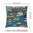 thumbnail image 4 of nygtbtfer Transportation Background Throw Pillow Covers Set of 2 Cute Cars and Decorative Pillowcases Soft Cushion Covers for Sofa Couch Bed Home Decor White, 4 of 7