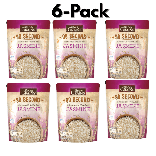Earthly Grains 90 Second Jasmine White Rice, 6 pcs,8.8 oz