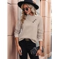 thumbnail image 4 of Camisas de Larga para Mujer, Conjuntos de Otoño, Camisetas con Cuello en V, Blusas Tipo Túnica con Botones, Ropa de Moda Albaricoque M, 4 of 8