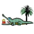 thumbnail image 3 of CafePress - Xmas Gator Gift Pajamas - Women's Short Sleeve Print T-Shirt and Pants Light Cotton Pajama Set, 3 of 7