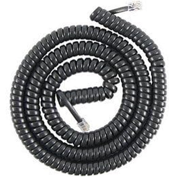 RiteAV - 50ft PHONE LINE COIL HANDSET CORD BLACK