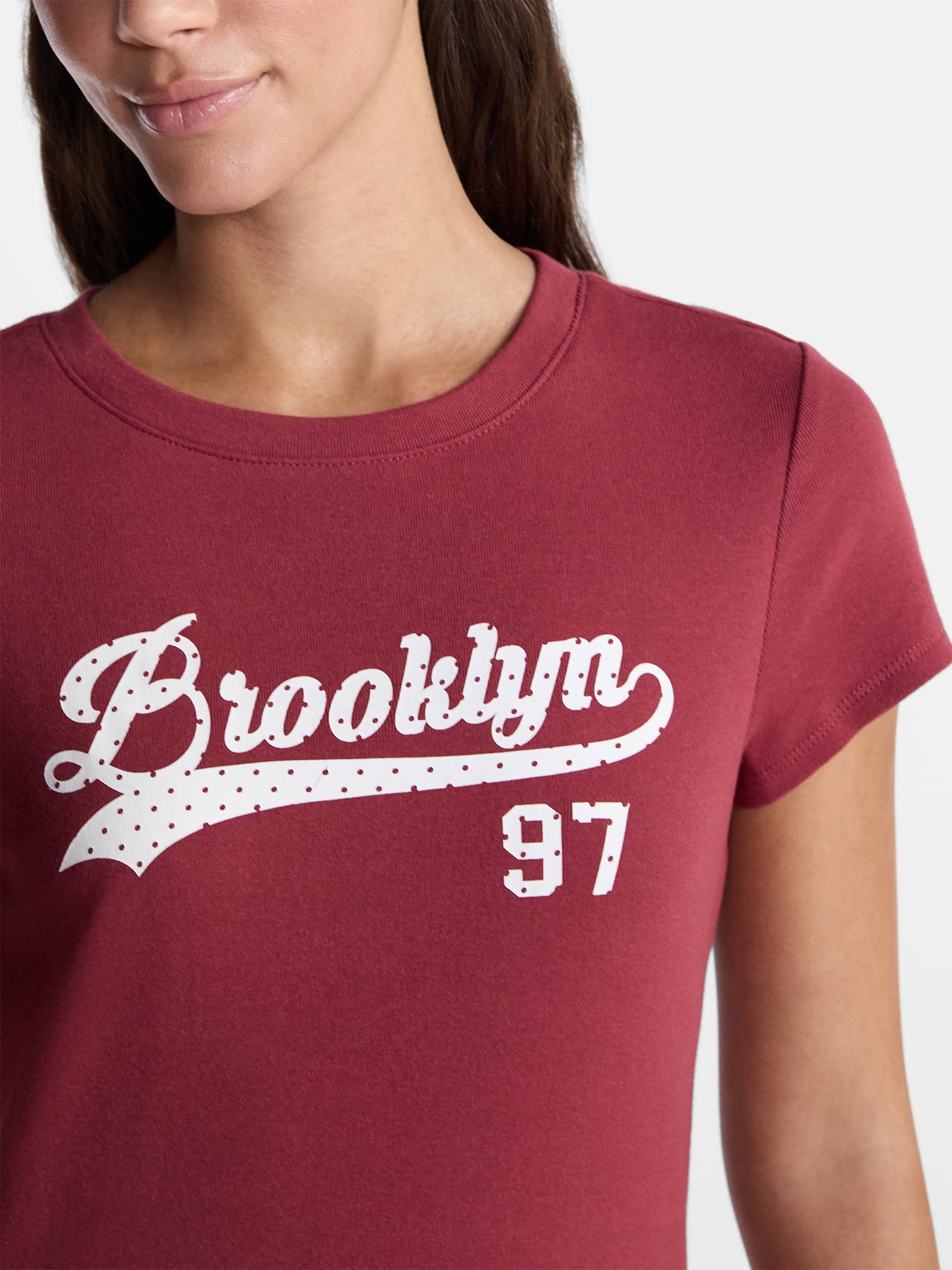 No Boundaries Longline Graphic Cotton Baby Tee, Women's XXS-XXL