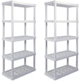 thumbnail image 2 of Oskar Plastic Shelving Unit 5-Tier Interlocking Multipurpose Organizer 36"W x 18"D x 74"H, White, 2 of 5