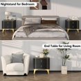 thumbnail image 6 of AISWORD Black Nightstand Bedside Table with Storage, Sofa Side Table Modern Wood Night Stand 2 Drawer Dresser, End Tables with Metal Handles for Bedroom Living Room (W23.7"x D15.6"x H23",Single), 6 of 7