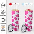 thumbnail image 6 of Cow Print Tumbler with Lid and Straw Stainless Steel Insulated Thermal Slim Cows Skinny Tumbler 20 oz Cow Print Cups Cute Coffee Cup with Lid and Straw Cow Print Mug for Women (Black and White), 6 of 6
